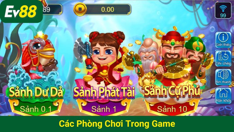Các phòng chơi trong game