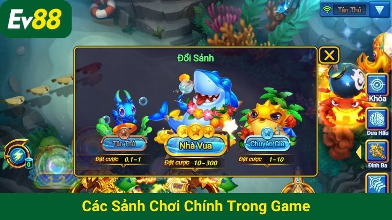 Các sảnh chơi chính trong game