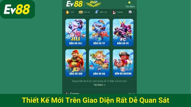 Thiết kế mới trên giao diện rất dễ quan sát